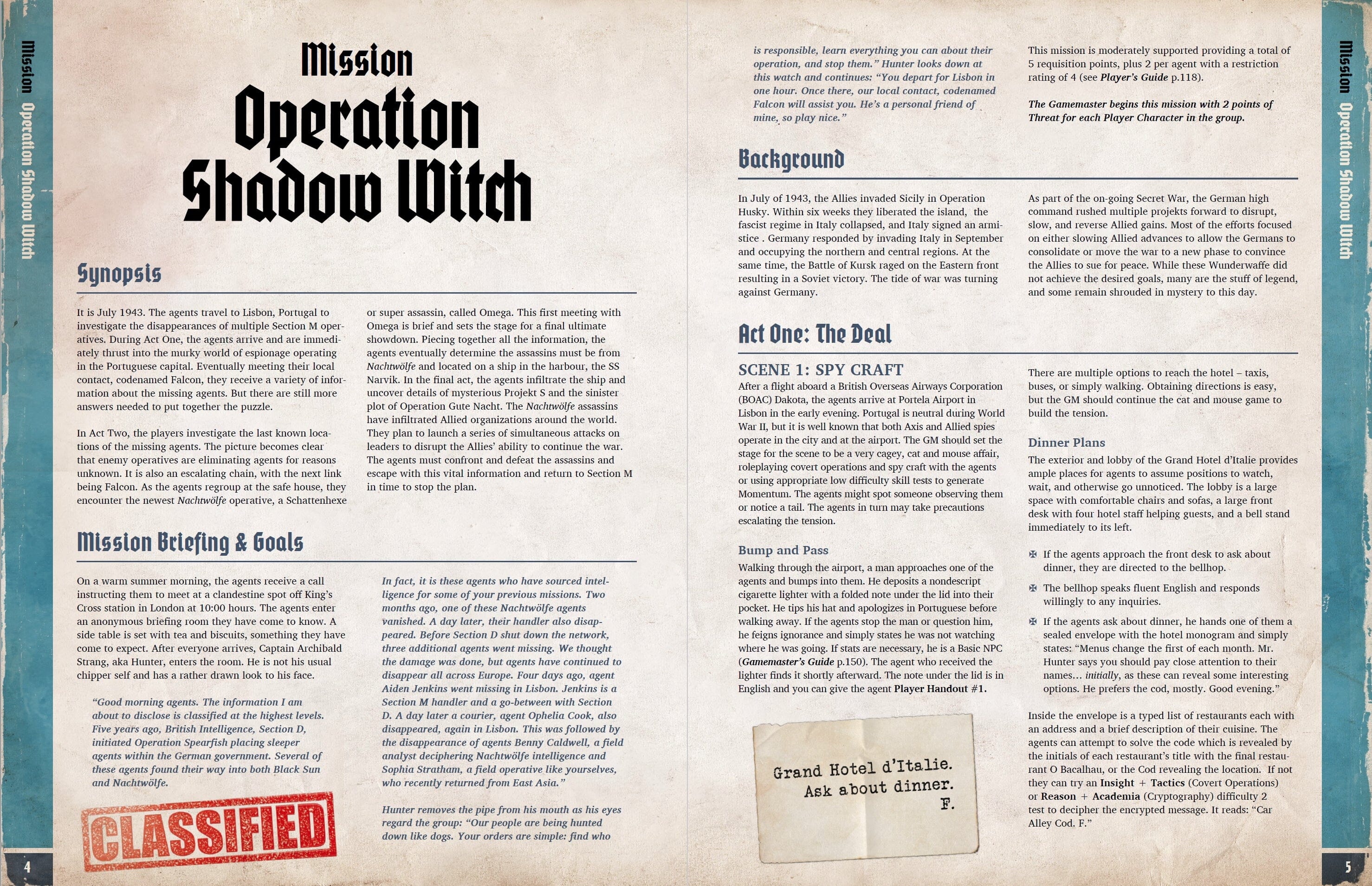 Modiphius Achtung Cthulhu Operation Shadow Witch PDF avventura
