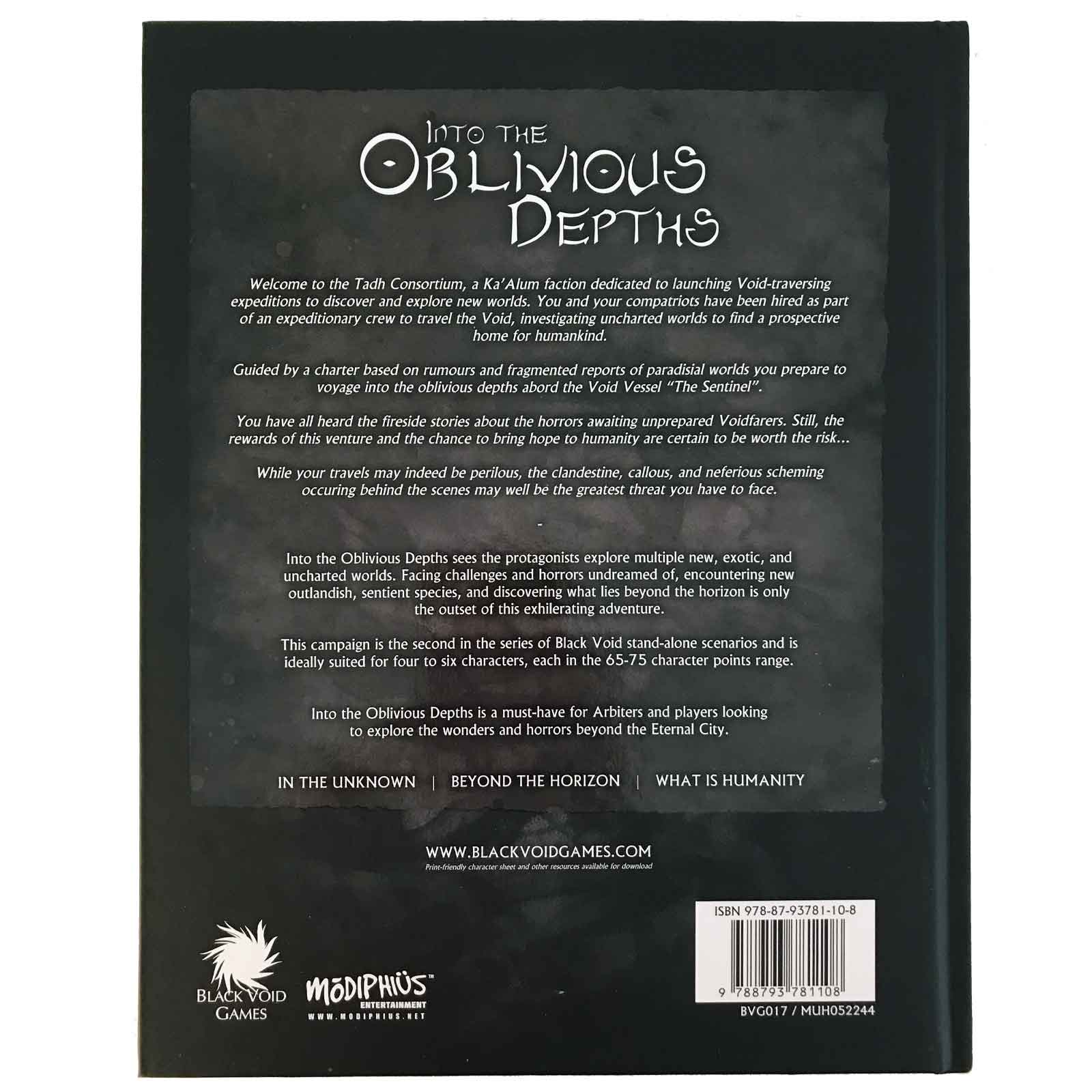 Black Void Into the Oblivious Depths avventura GDR 132 pagine