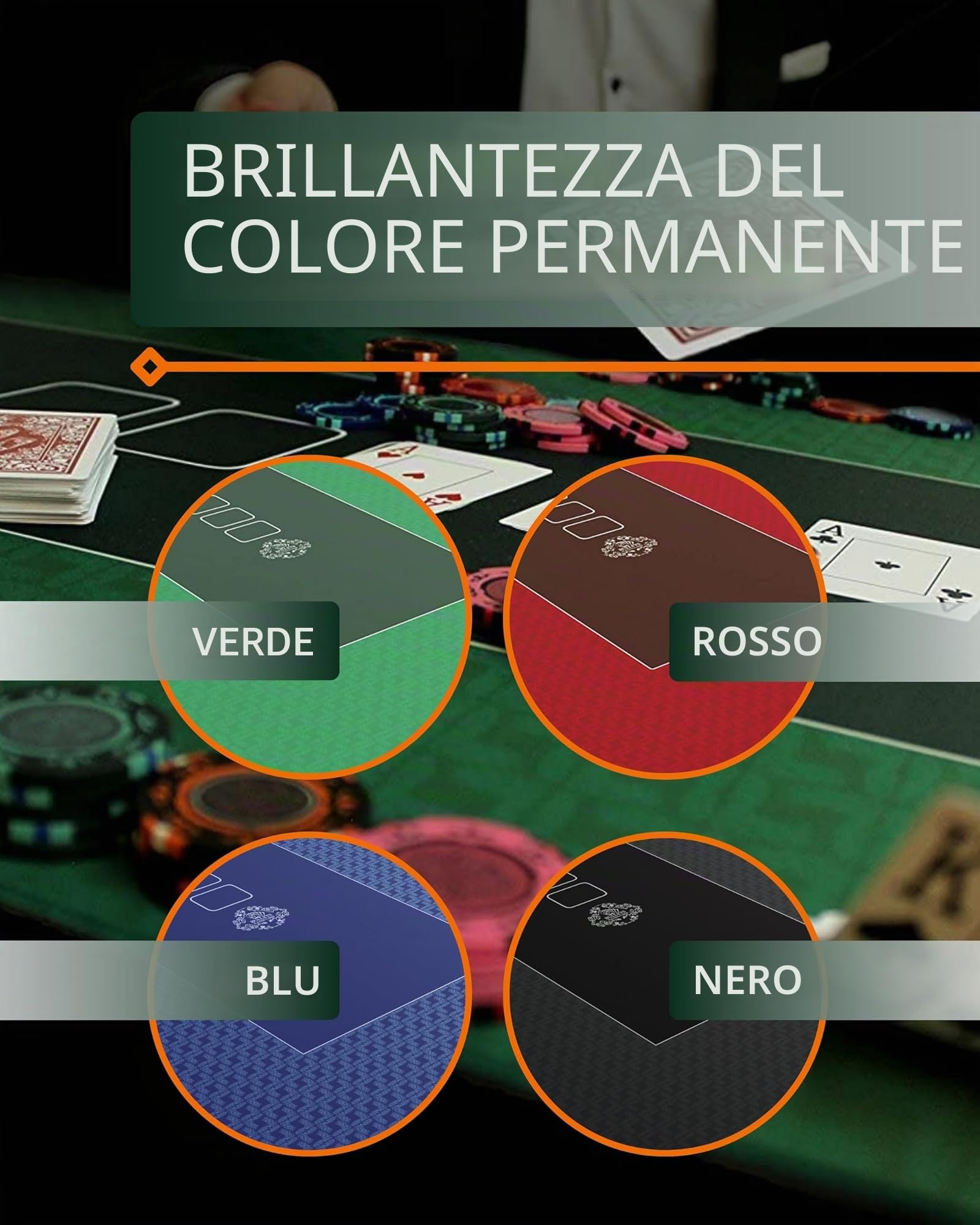 Bullets Playing Cards Tappetino Poker Rotondo 100cm Paulie