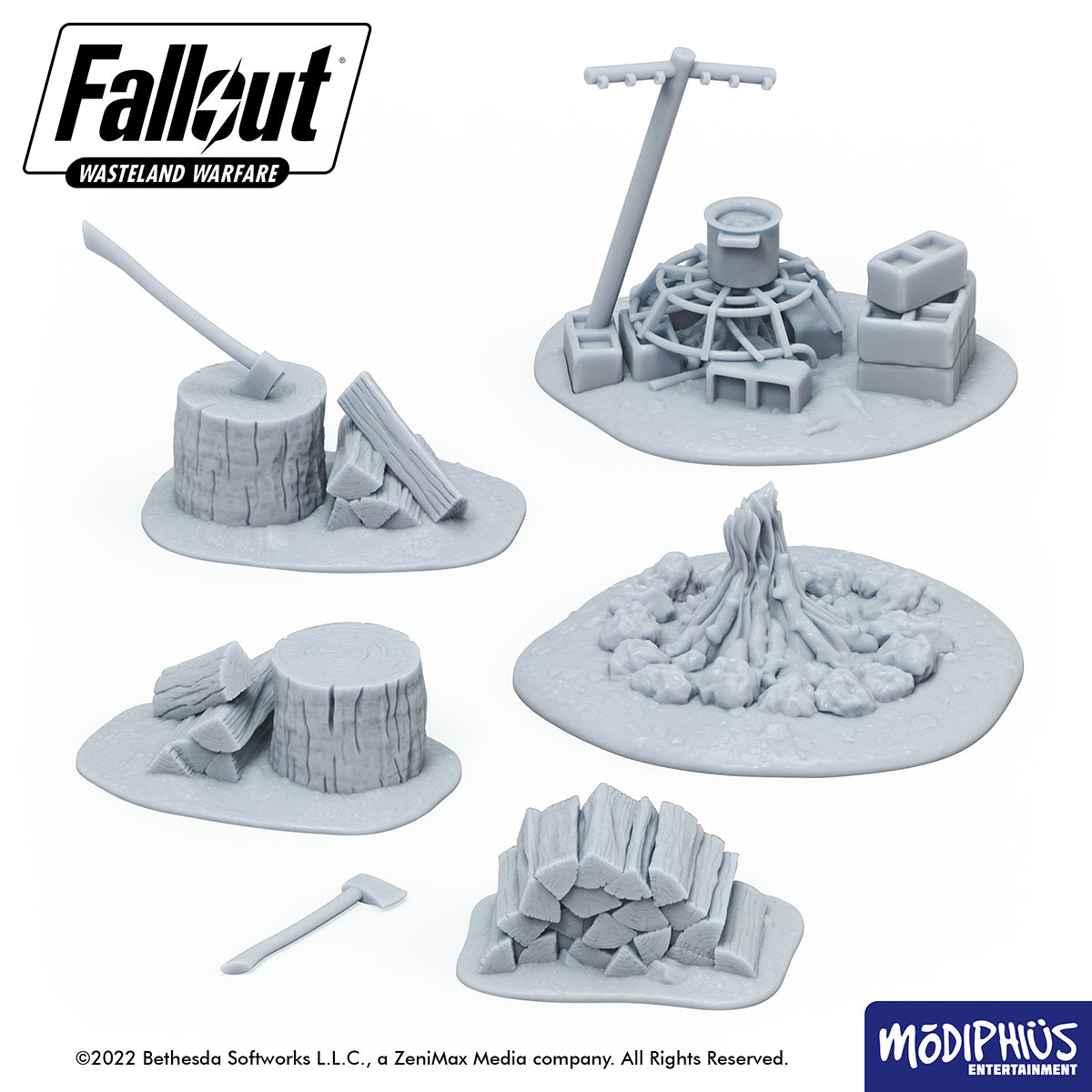 Modiphius Fallout: Wasteland Warfare File STL Accampamento Confraternita