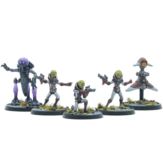 Modiphius Fallout Zetans Invaders miniature resina 5 pezzi