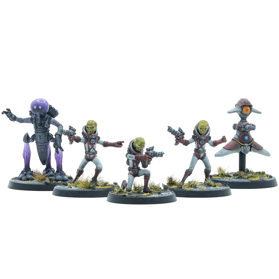 Modiphius Fallout Zetans Invaders miniature resina 5 pezzi