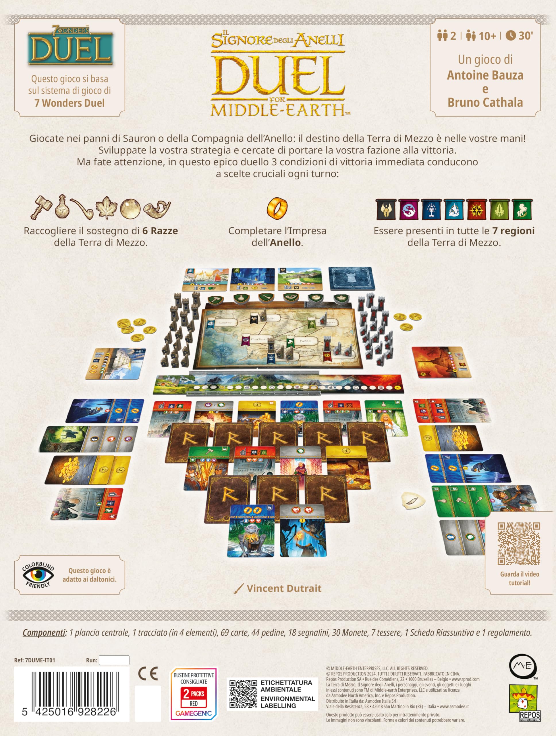 Asmodee Signore degli Anelli Duel for Middle-Earth gioco tavolo 2 giocatori