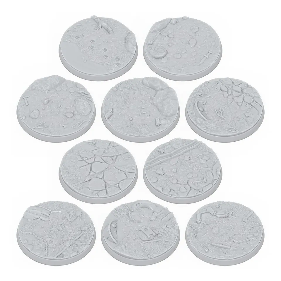 Fallout Miniatures Wasteland Scenic Basi 40mm resina 10 pz