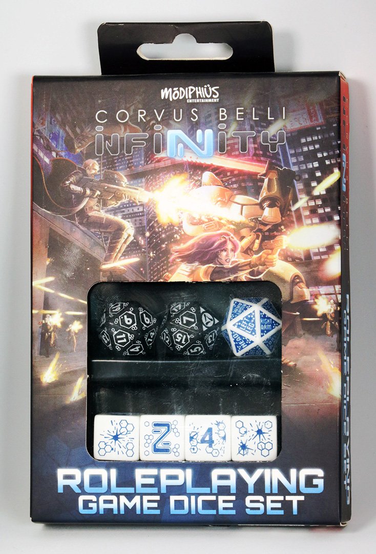 Infinity Factions set dadi RPG 7 pezzi scatola fazione