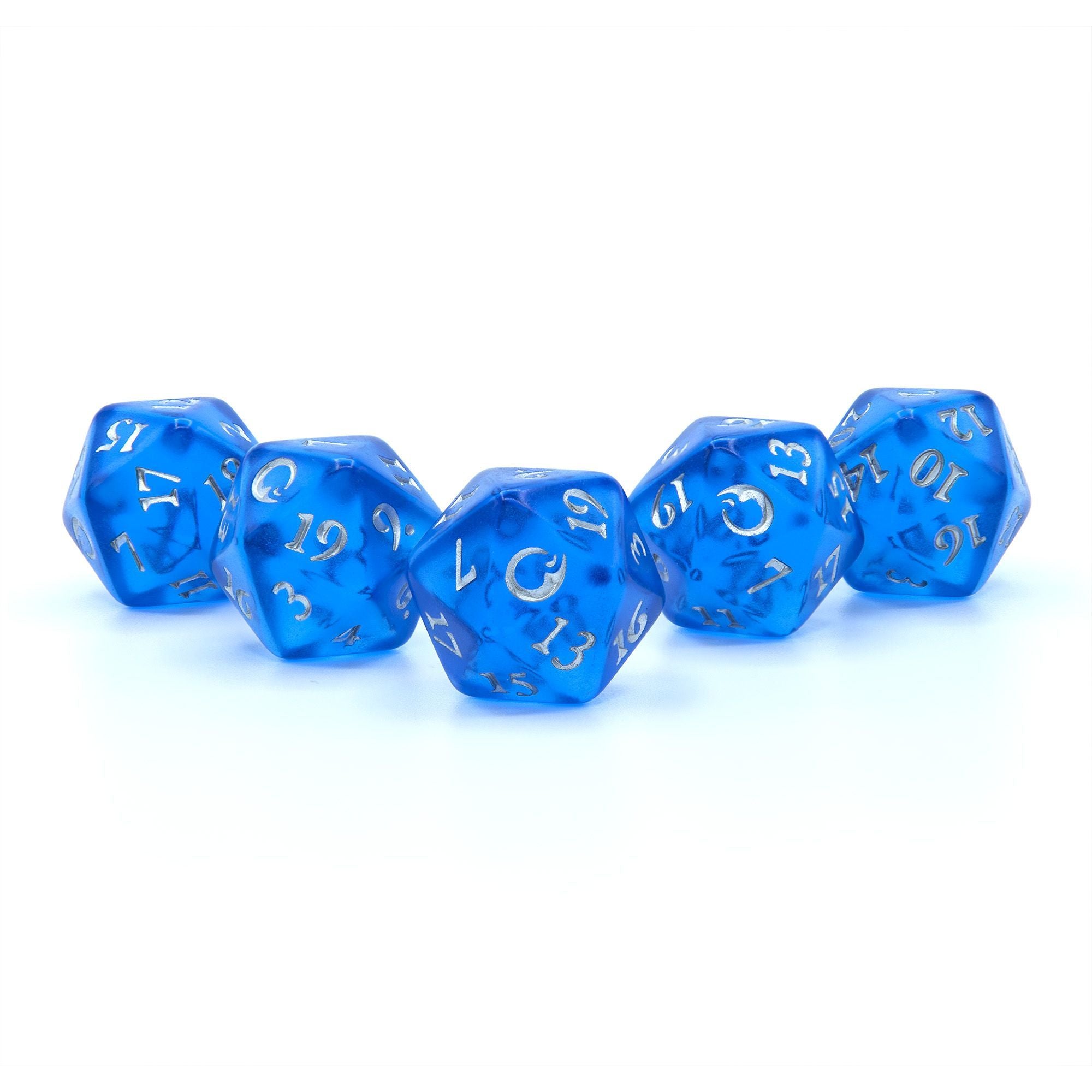 Modiphius Dune Arrakis Melange set 5 dadi D20 blu GDR