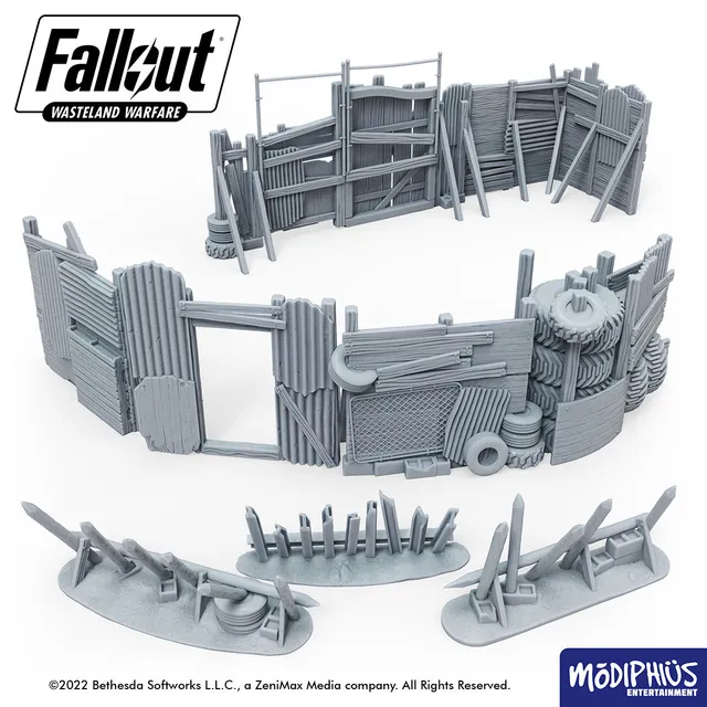 Fallout Wasteland Warfare Settlement Walls terreno STL stampa 3D