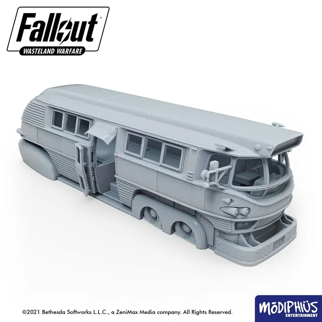 Modiphius Fallout Wasteland Warfare Boston Bus file STL stampa 3D