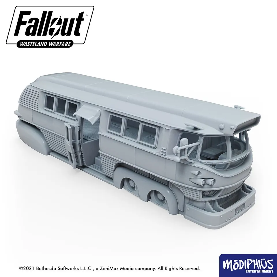 Modiphius Fallout Wasteland Warfare Boston Bus file STL stampa 3D