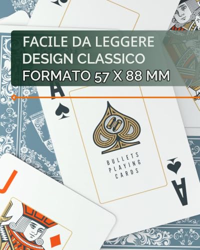 Cards&Co Bullets carte da gioco plastica indice Jumbo 2x24 foglia francese