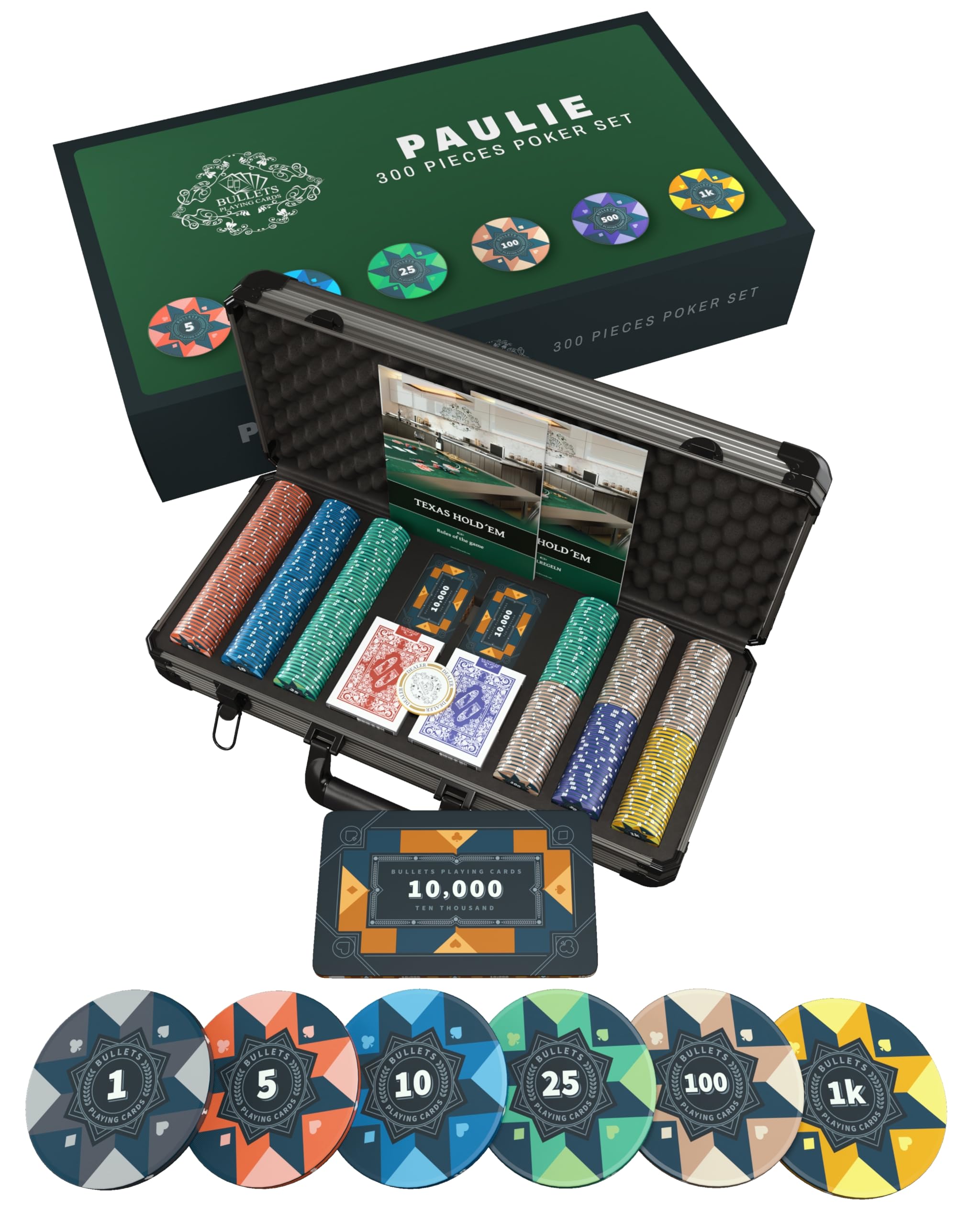 Cards&Co Paulie 500 set poker 500 chip ceramica