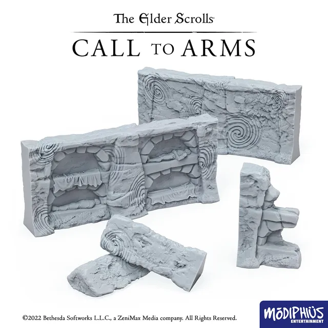 Modiphius Elder Scrolls Call to Arms Nord Tomb Walls scenico STL