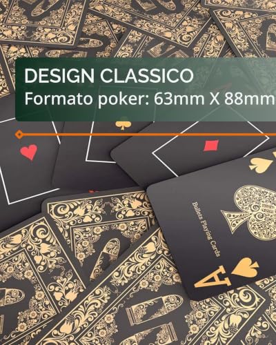 Bullets Playing Cards Black Edition carte poker plastica nera