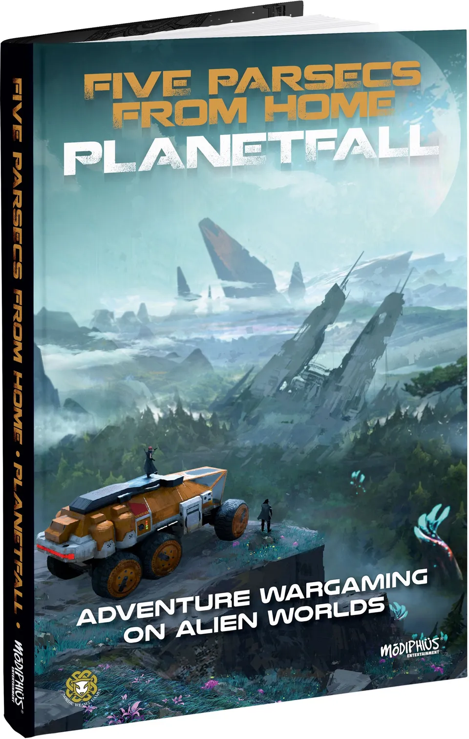 Modiphius Five Parsecs Planetfall libro gioco miniature solo