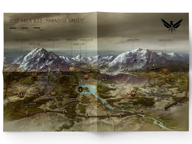 Mutant GenLab Alpha mappa poster 36x55,8 cm Paradise