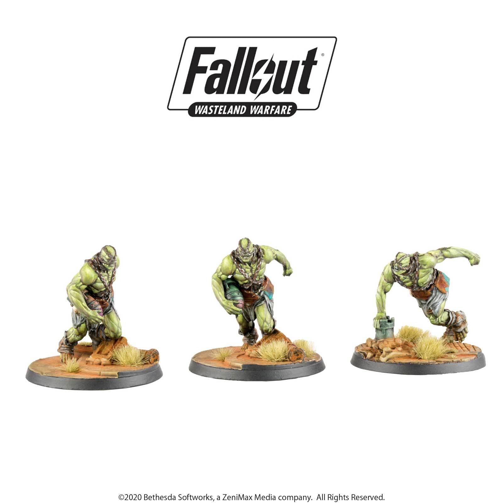 Modiphius Fallout: Wasteland Warfare Super Mutants Suiciders miniature 3 pezzi