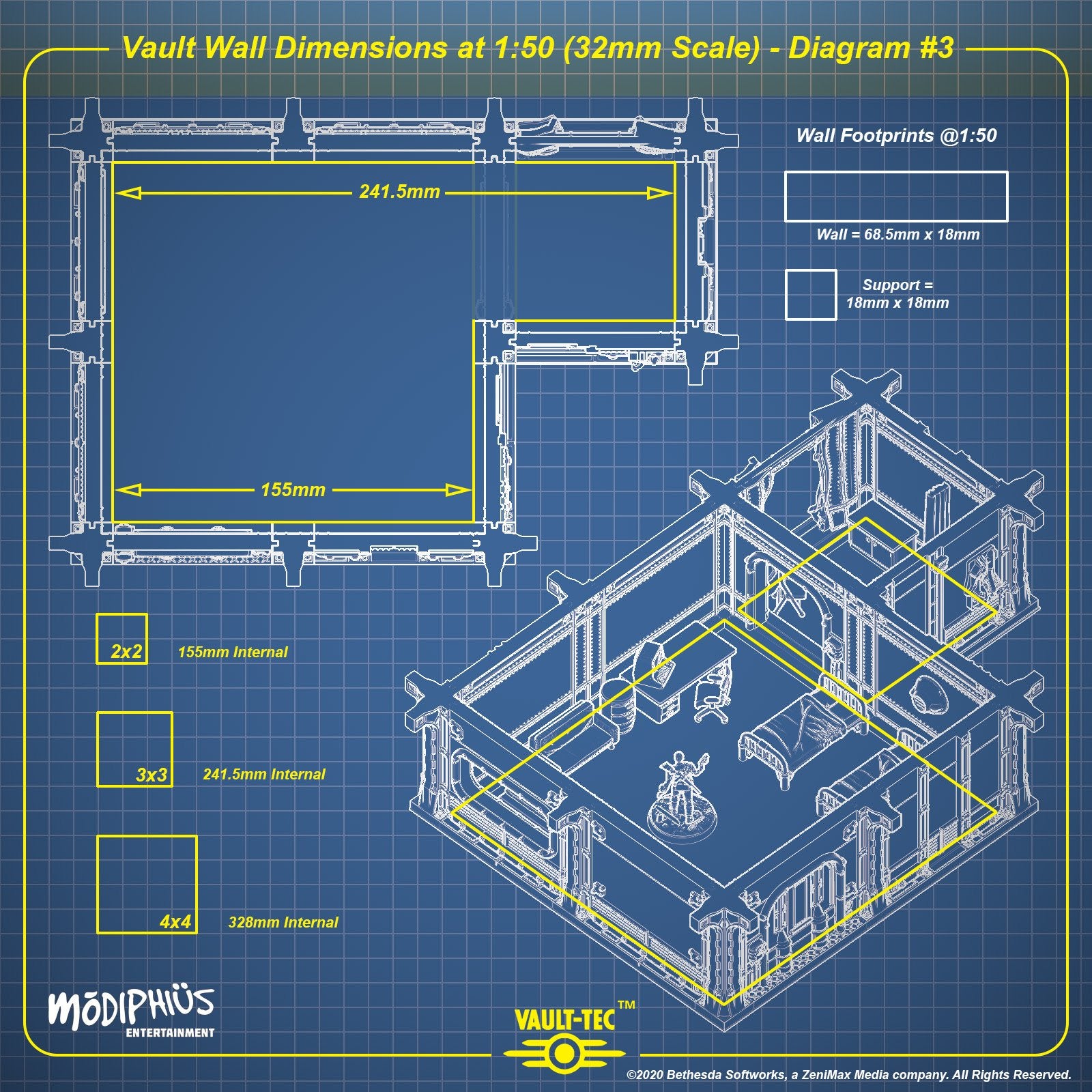 Modiphius Fallout Wasteland Warfare Vault Design file STL
