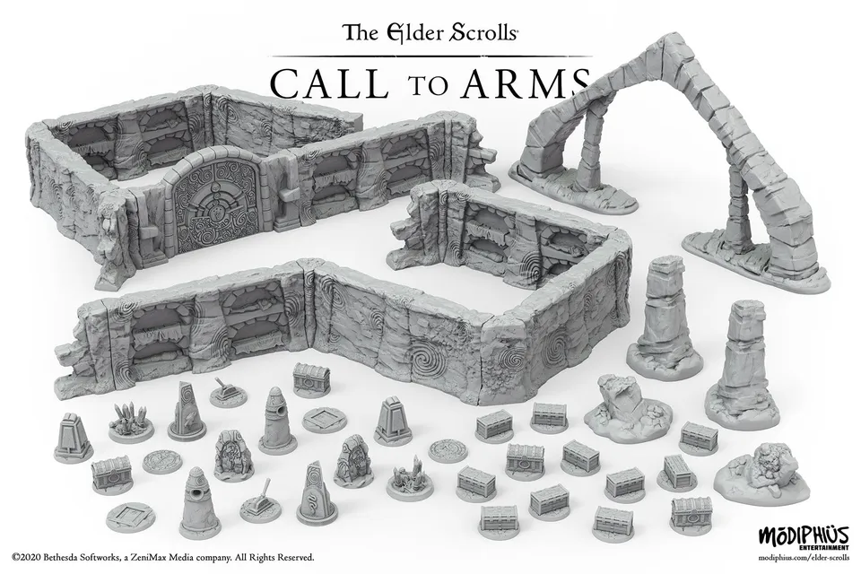 Modiphius Call to Arms set scenico Bleak Falls Barrow resina