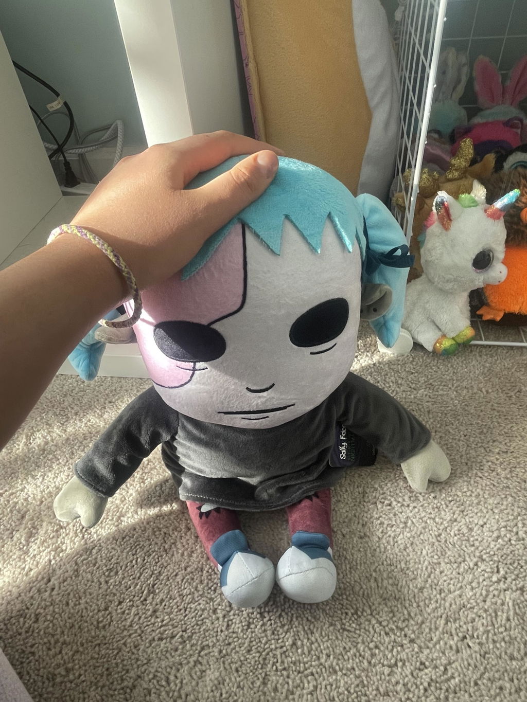 Sally Face Sal Peluche 25 cm Capelli Blu