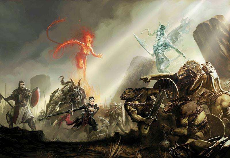 Modiphius Drakerys Ashral Orcs vs Irosia starter set miniature