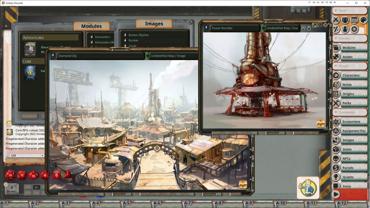 Modiphius Fallout 2d20 Once Upon a Time in the Wasteland modulo VTT