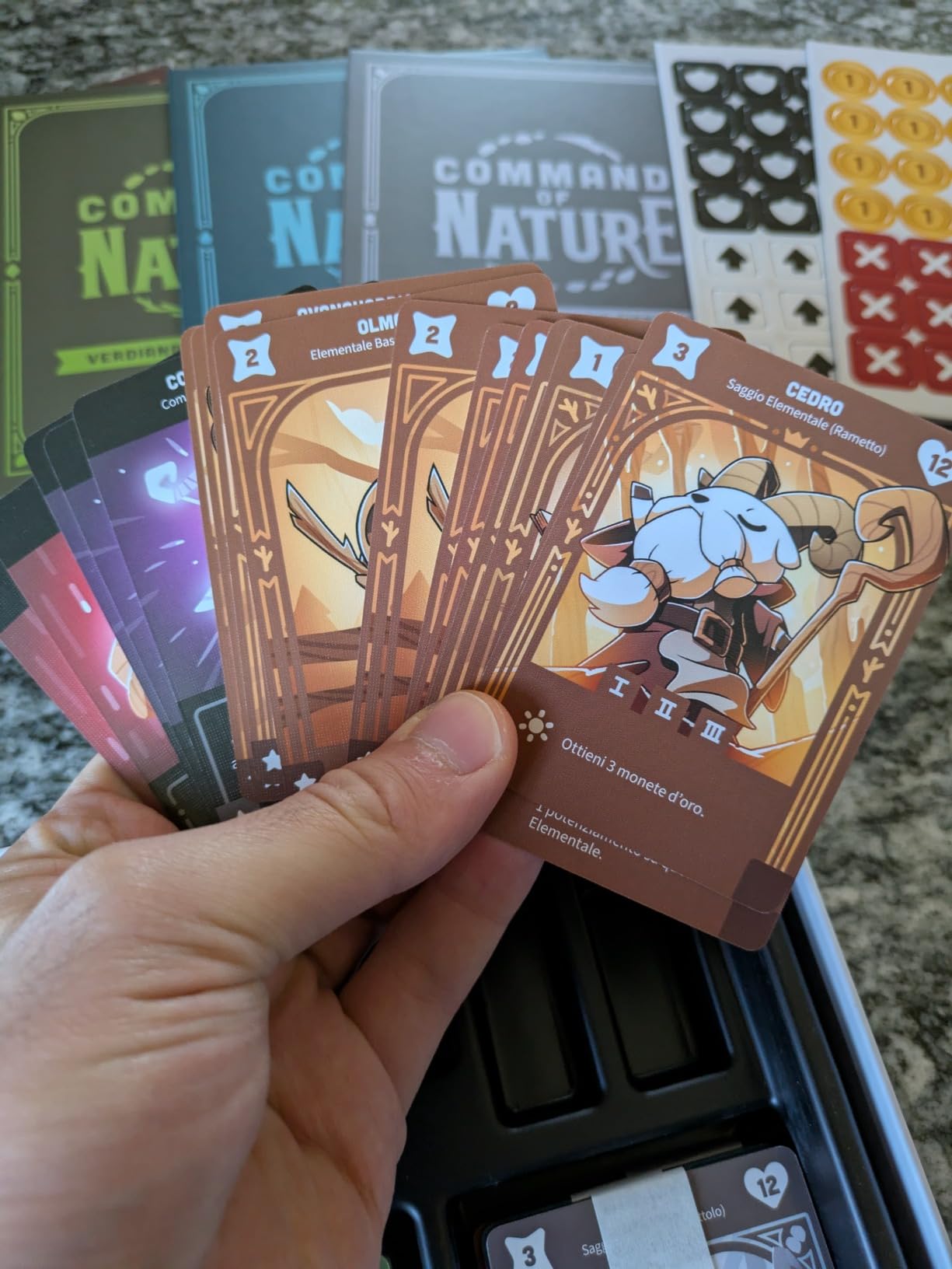 Asmodee Command of Nature gioco da tavolo deck building elementali