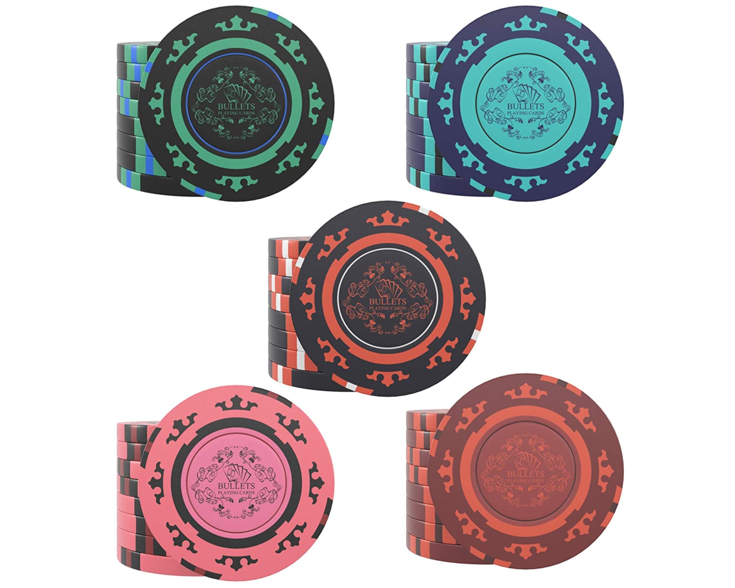 Bullets Fiches Poker Blu 25 Pezzi Clay 14 g Corrado