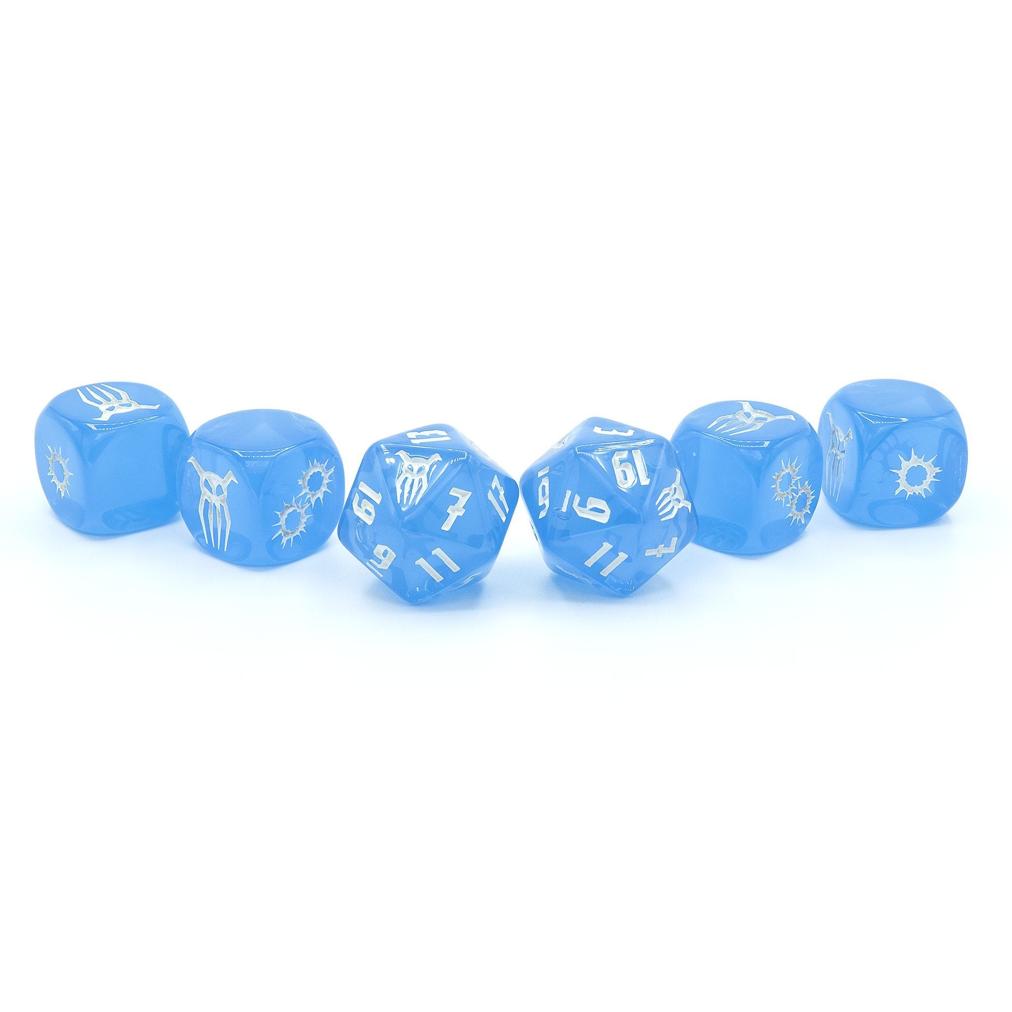 Achtung! Cthulhu 2d20 Blauer Kristall Set Dadi 6 pezzi