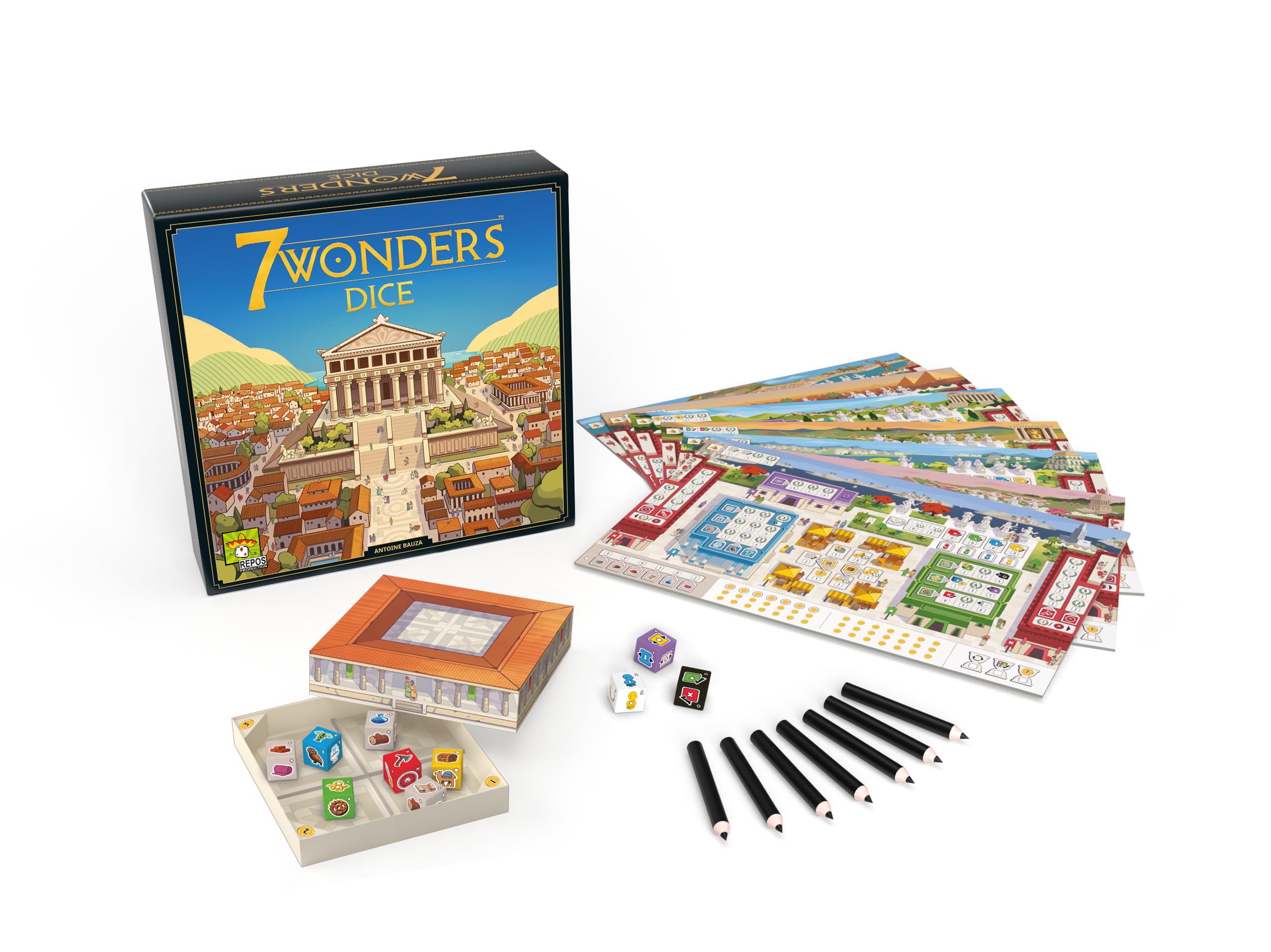 Asmodee 7 Wonders Dice gioco da tavolo roll & write italiano