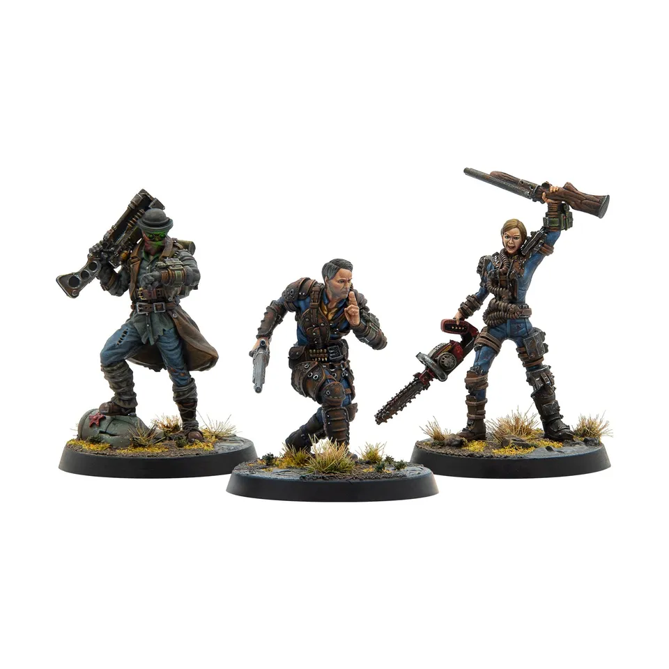 Modiphius Fallout Miniatures Legends Vault 76 set 3 miniature