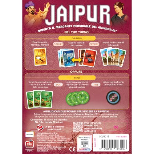 Asmodee Jaipur gioco tavolo strategia 2 giocatori edizione italiana