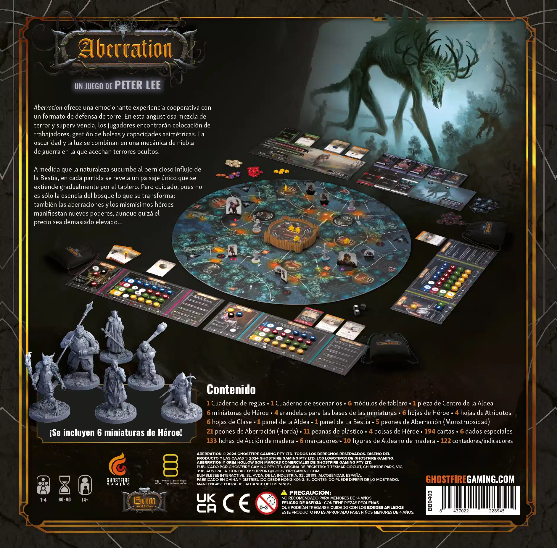 Aberration gioco da tavolo cooperativo 1-4 giocatori horror