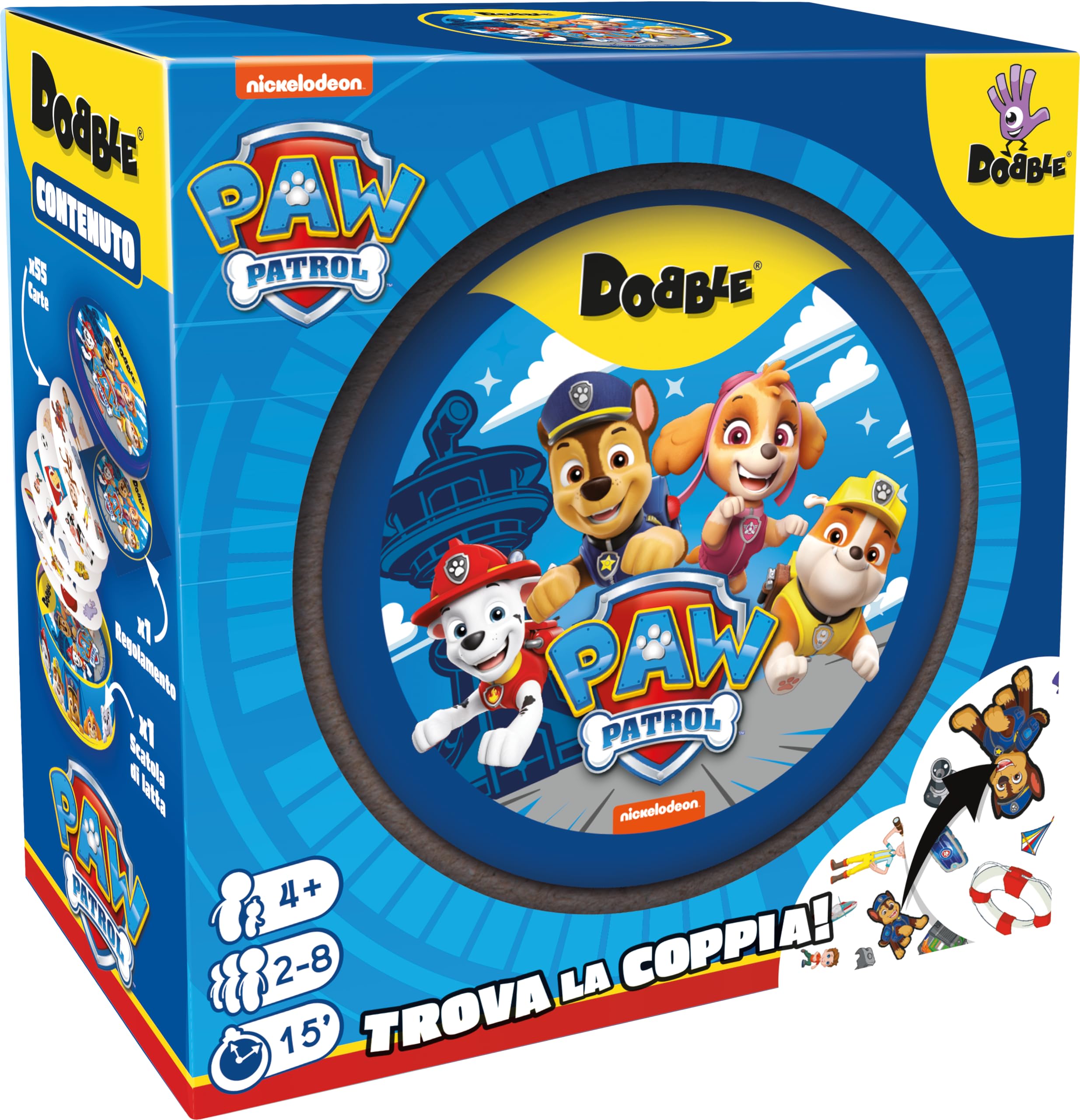 Asmodee Dobble Paw Patrol Blu Gioco di Carte 2-8 giocatori