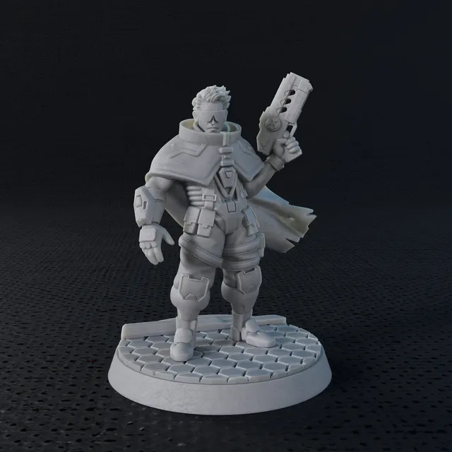 Five Parsecs Titan Forge Hero 1 Captain file STL stampa 3D