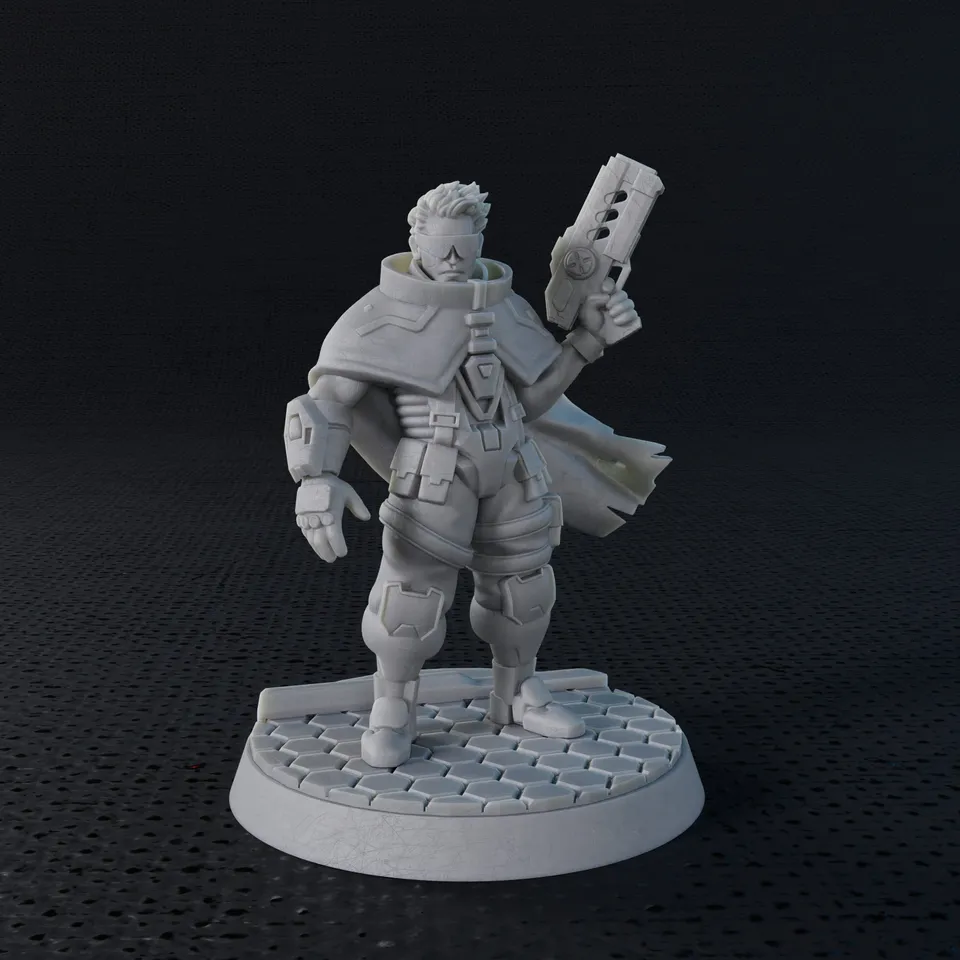 Five Parsecs Titan Forge Hero 1 Captain file STL stampa 3D