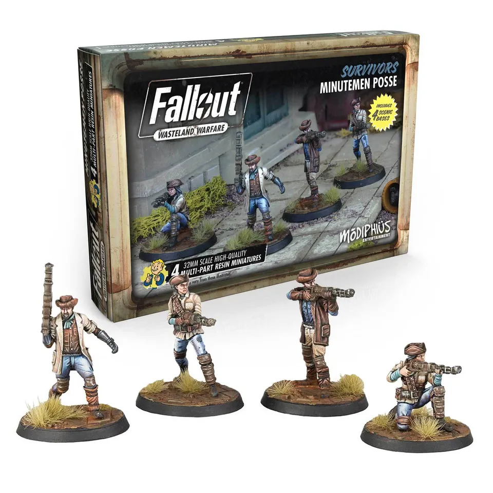 Modiphius Fallout Minutemen Posse miniature 32mm 4pz Survivors