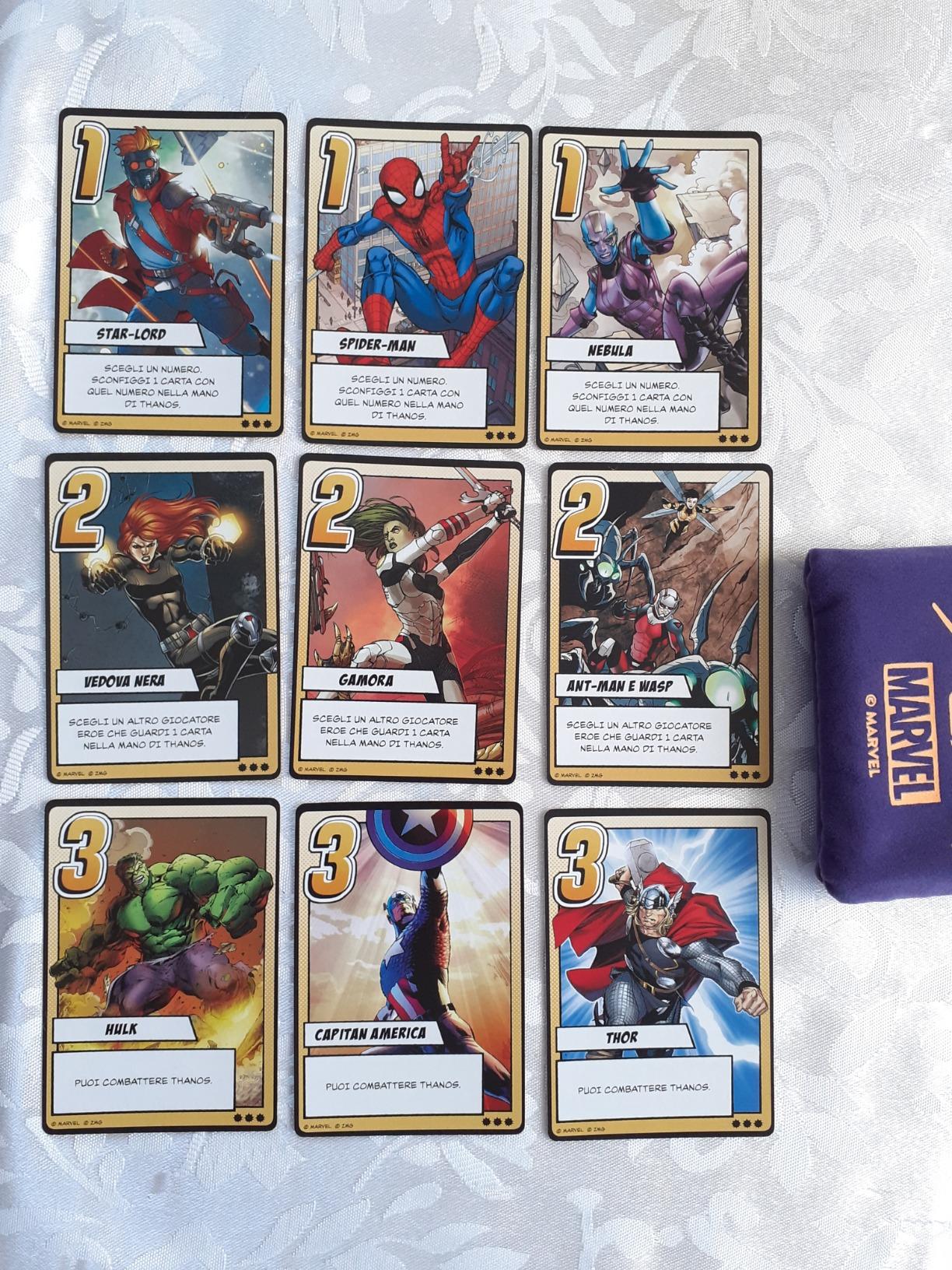 Marvel Il Guanto dell'Infinito gioco di carte Thanos 2-6 giocatori