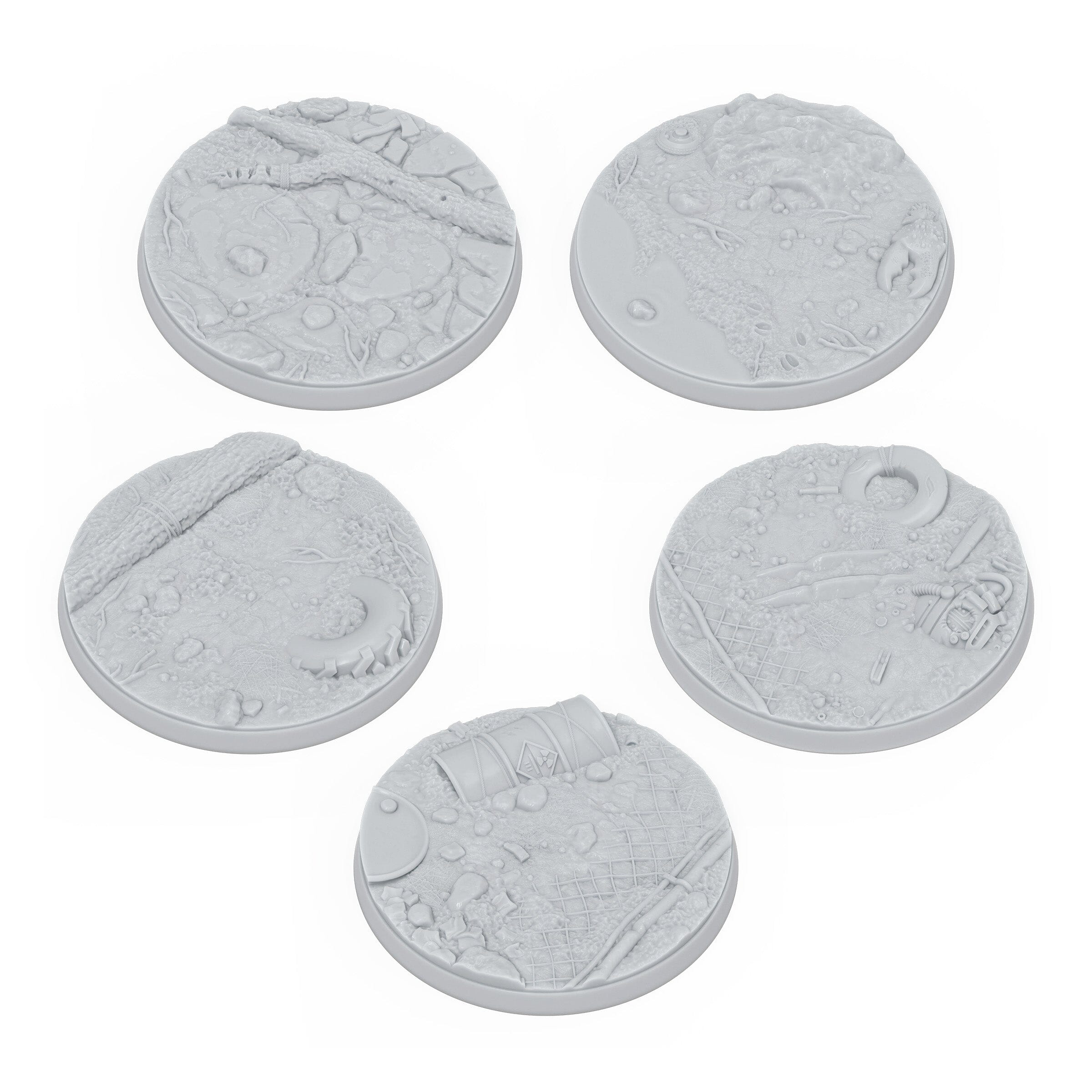 Modiphius Fallout Factions Basette sceniche 50mm Wasteland 5 pezzi