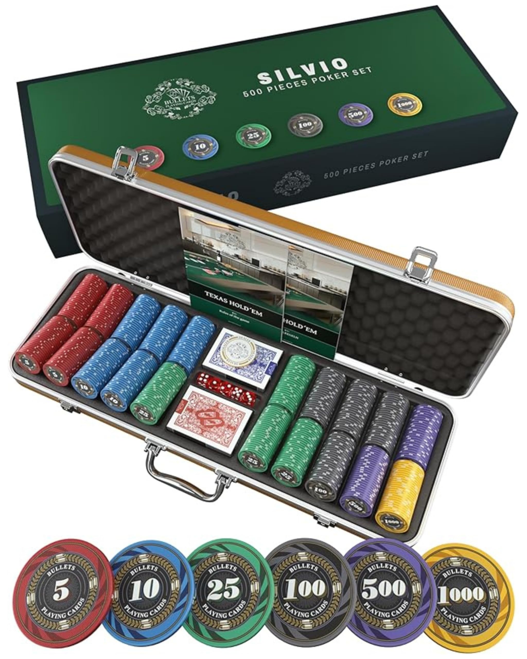 Bullets Silvio set poker 300 chip ceramica valigetta
