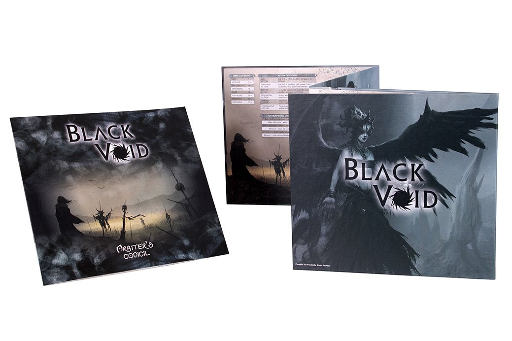 Modiphius Black Void Schermo Arbitro 4 Pannelli + Booklet