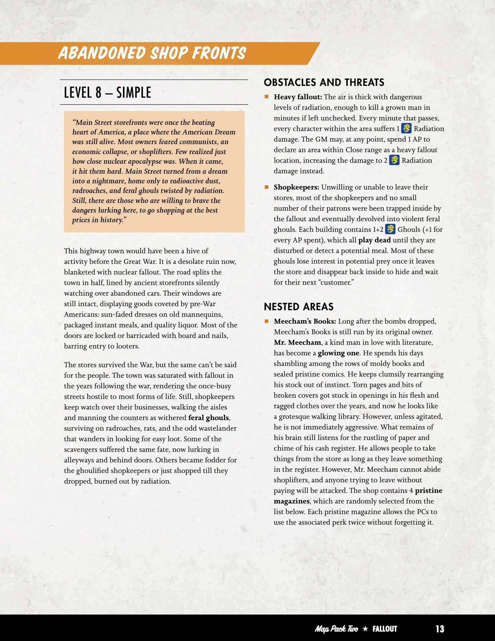 Fallout Gioco di Ruolo Map Pack 2 Wasteland Locales PDF mappe