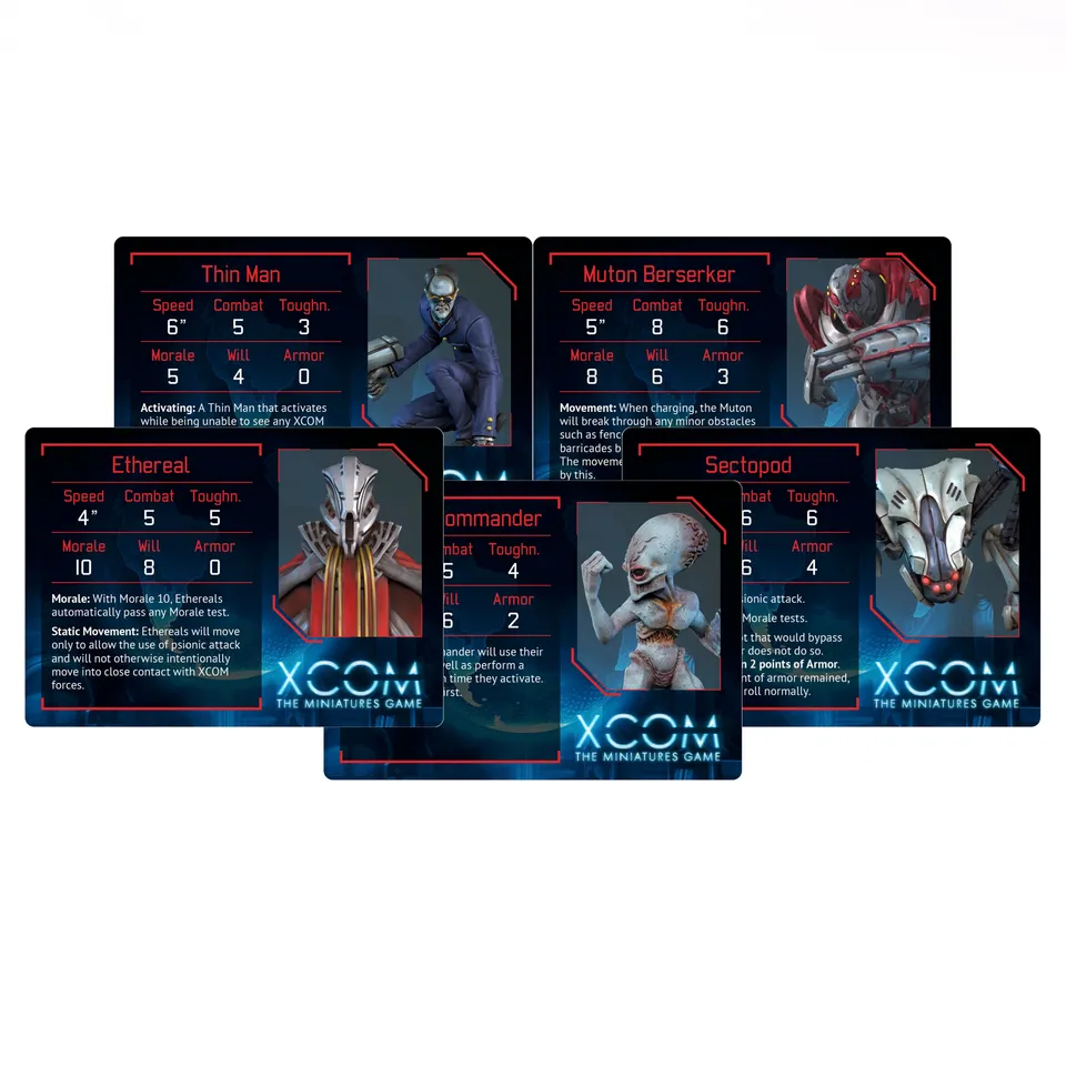 Modiphius XCOM Miniatures Game Reference Card Pack 60 carte