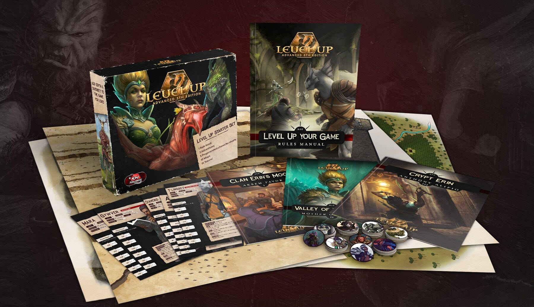 Level Up Advanced 5th Edition Starter Box scatola base 5 PG