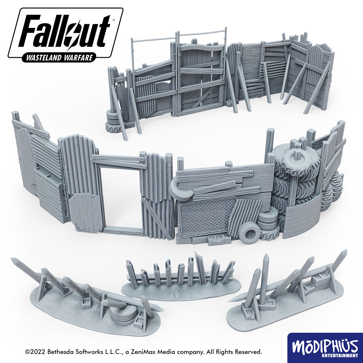 Fallout Wasteland Warfare Settlement Walls terreno STL stampa 3D