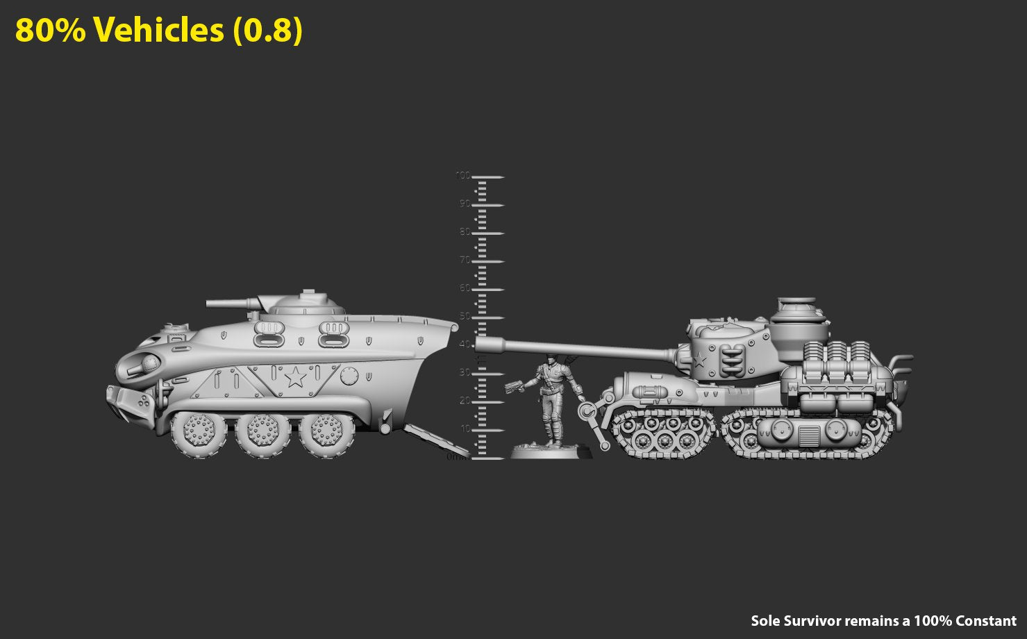 Modiphius Fallout Tank file STL stampa 3D Wasteland Warfare