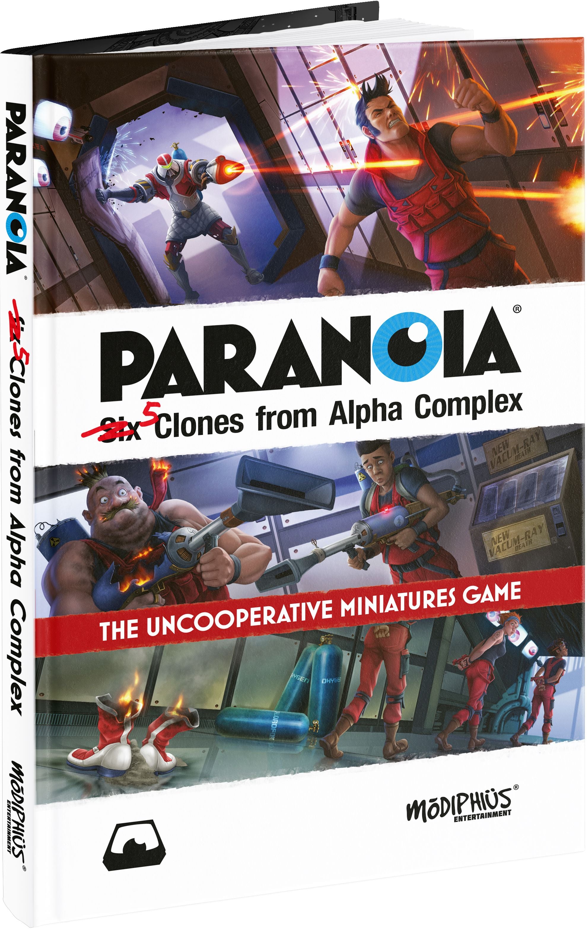 Modiphius PARANOIA Five Clones from Alpha Complex gioco solo