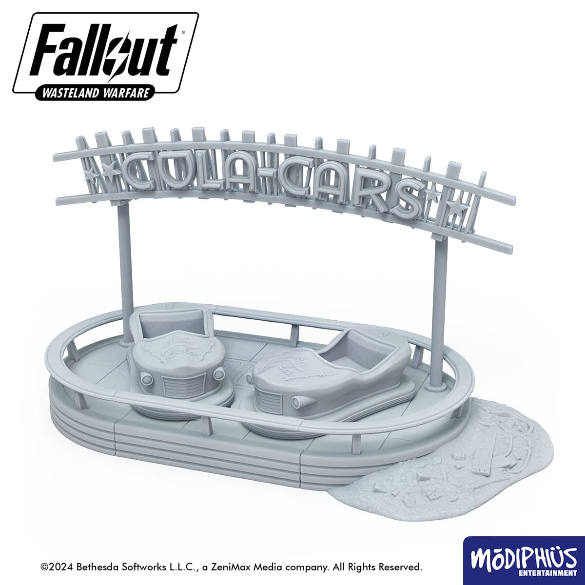 Modiphius Fallout Wasteland Warfare Cola-Cars Arena terreno STL