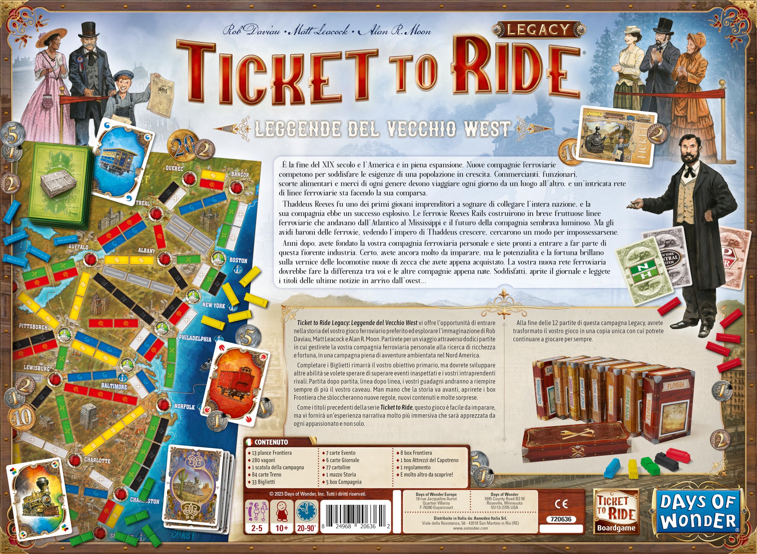 Asmodee Ticket to Ride Legacy Leggende Vecchio West gioco da tavolo