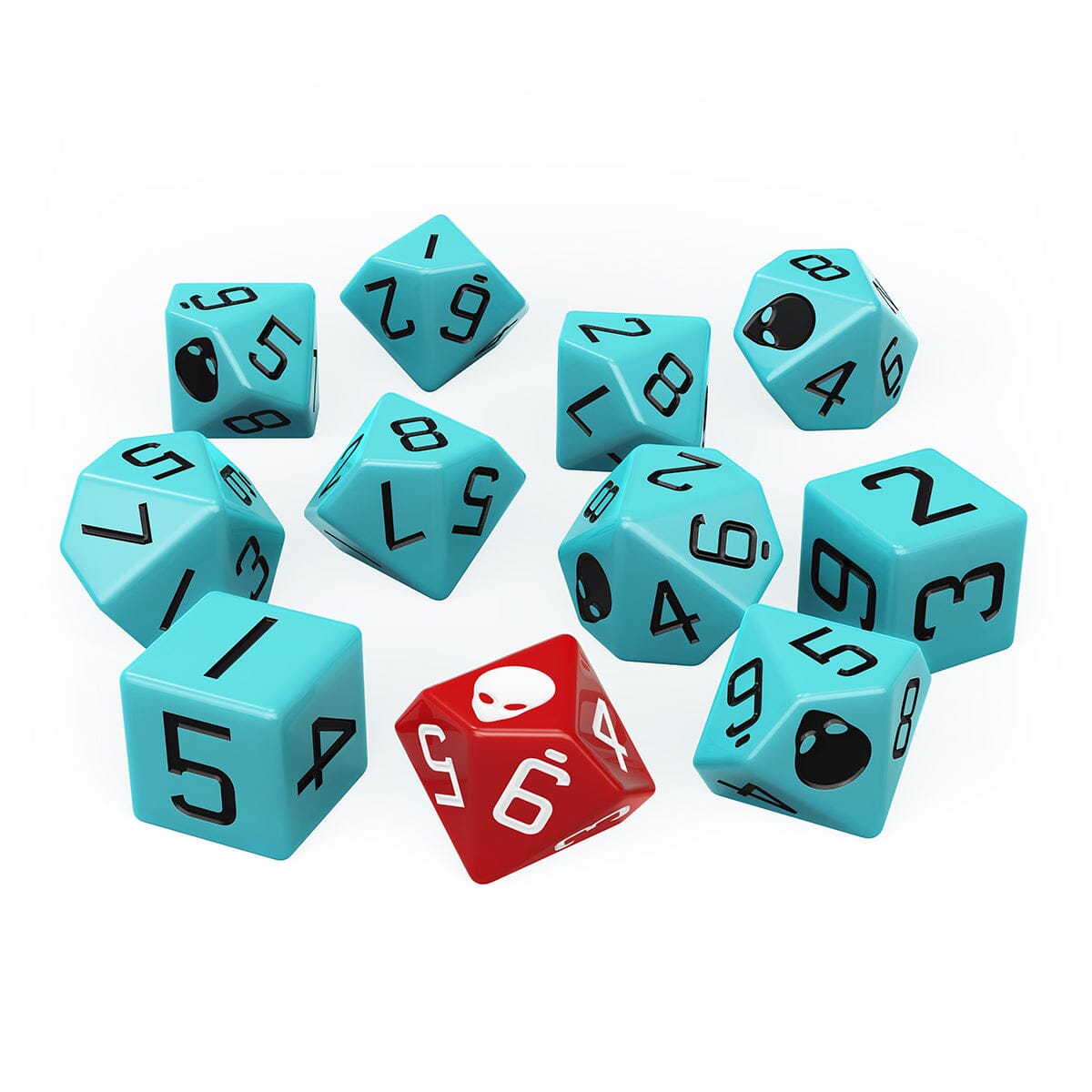 Modiphius XCOM Miniatures Game Dice Set dadi 11 pezzi blu rossi