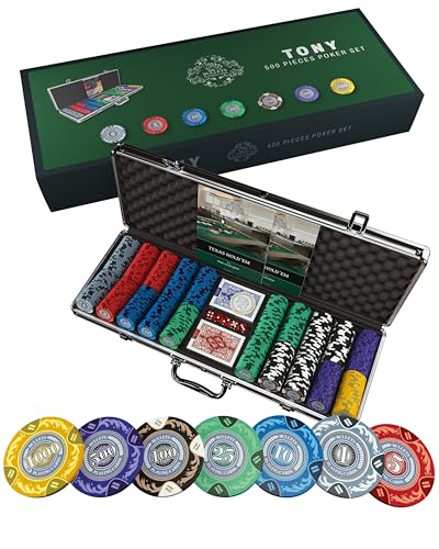 Bullets Tony valigetta poker 500 fiches argilla con carte e dadi